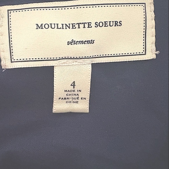 Anthropologie Moulenette Soares Polka Dot Dress Navy White - Picture 6 of 6